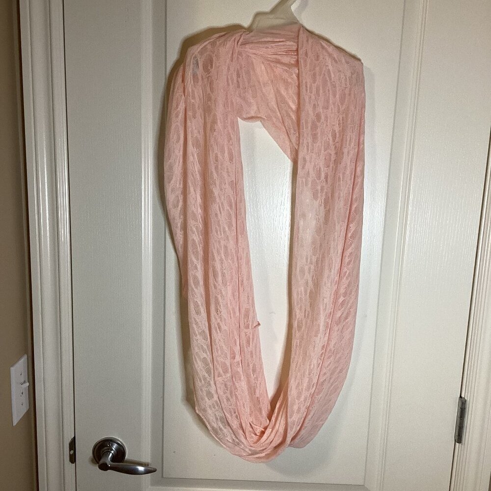 Women's Big Pink Thin Infinity Scarf Shawl Wrap Elegant Eveningwear